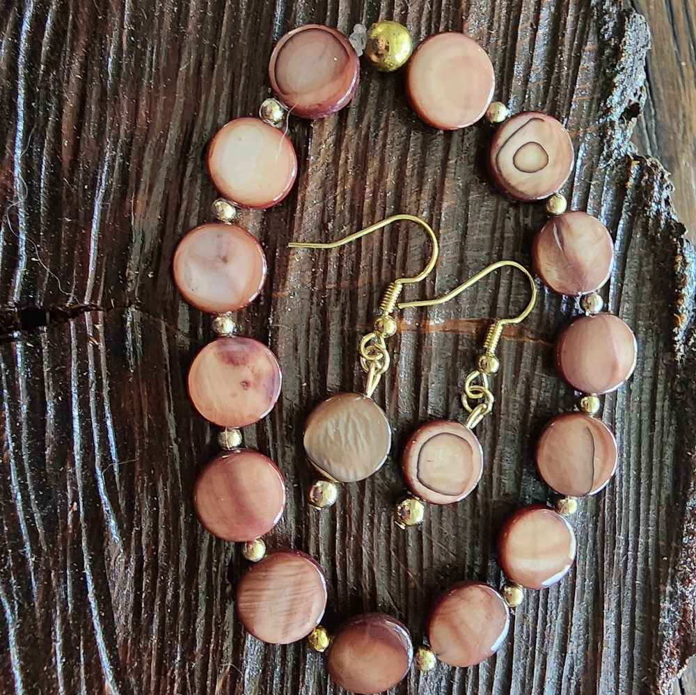 Handmade matching bracelet and earrings